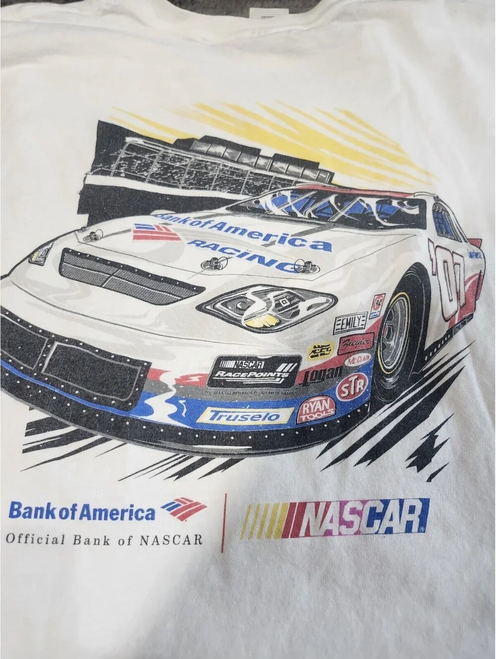 Bank Of America Nascar T-shirt Racing Colorful 2 side Gildan XL